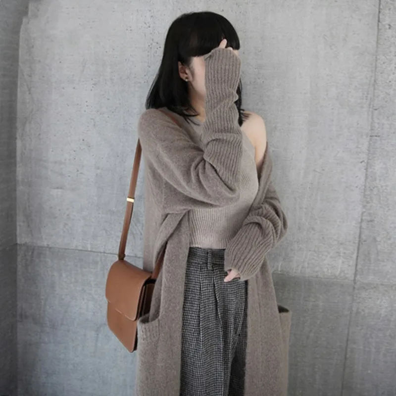 TWOTWINSTYLE Casual Knitting Cardigan Female Long Sleeve Black Sweater For Women Fashion Jumper 2018 Autumn Clothes |