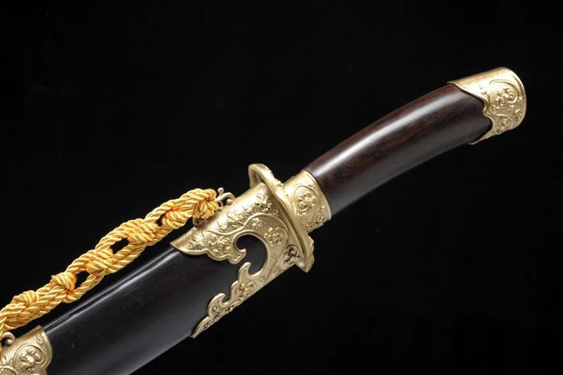 Qing Dynasty прямой клинок КИТАЙСКИЙ ручной работы Дамасская сложенная сталь + ГЛИНА