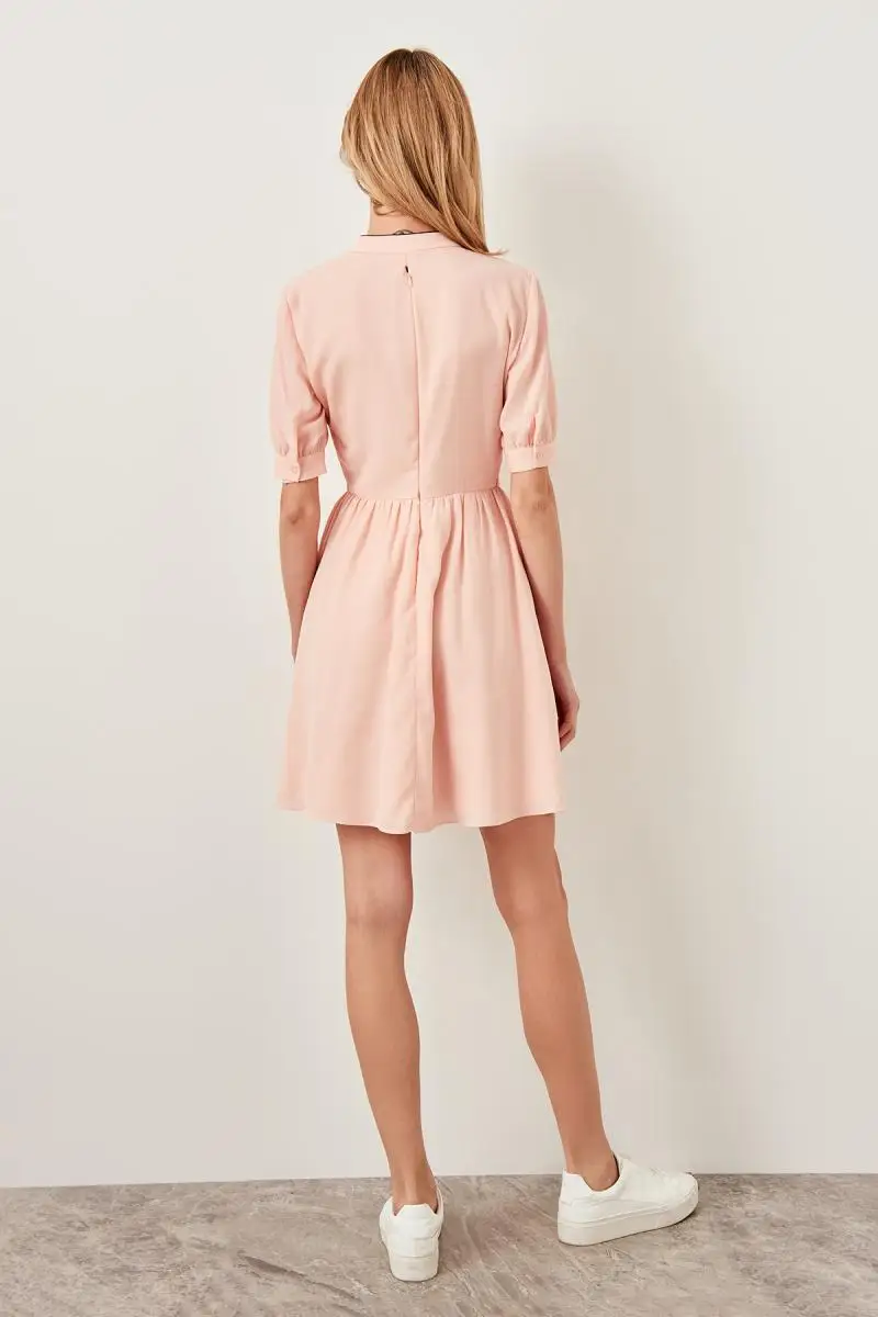 Trendyol Powder Button and Belt Detail Dress TWOSS19LJ0105 | Женская одежда