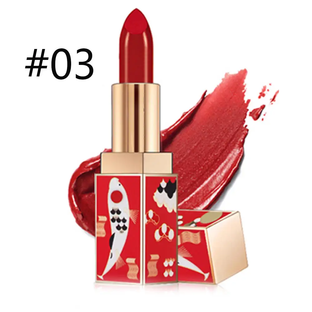 

1 pc Multi-Color Chinese Style Lipstick Colorful Waterproof Shimmer Lipstick Lip Gloss Sticks Matte Professional Makeup