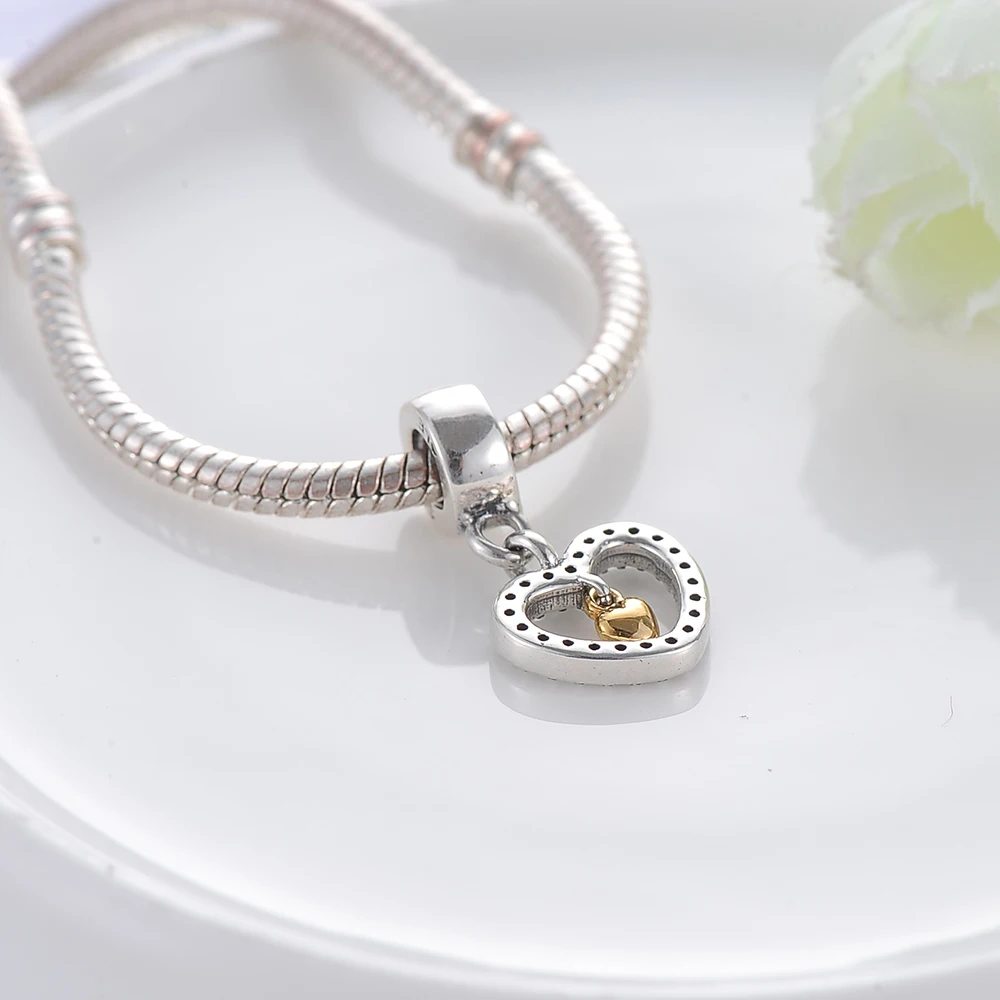 Devolove Love Forever в моем сердце шармы бусины Pandora браслет кулон 925 стерлингового