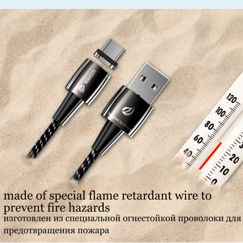 Wsken X1 pro Магнитный USB кабель для iPhone Xiaomi Samsung зарядное устройство Micro Usb Type C 3a