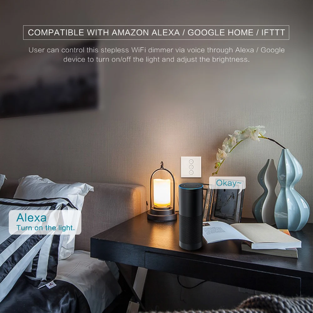 Умный бесступенчатый светильник Wifi управление через приложение диммер стандарт