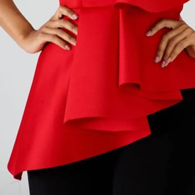 Женская Длинная блузка с рюшами сексуальная Элегантная стильная новинка 2019