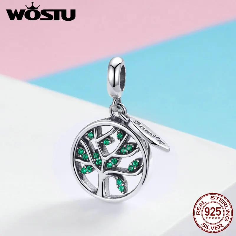 WOSTU Весенняя коллекция, 925 пробы, серебряное дерево, амулеты, подходит для браслета и браслетов, модный подлинный S925 ювелирный подарок CQC947