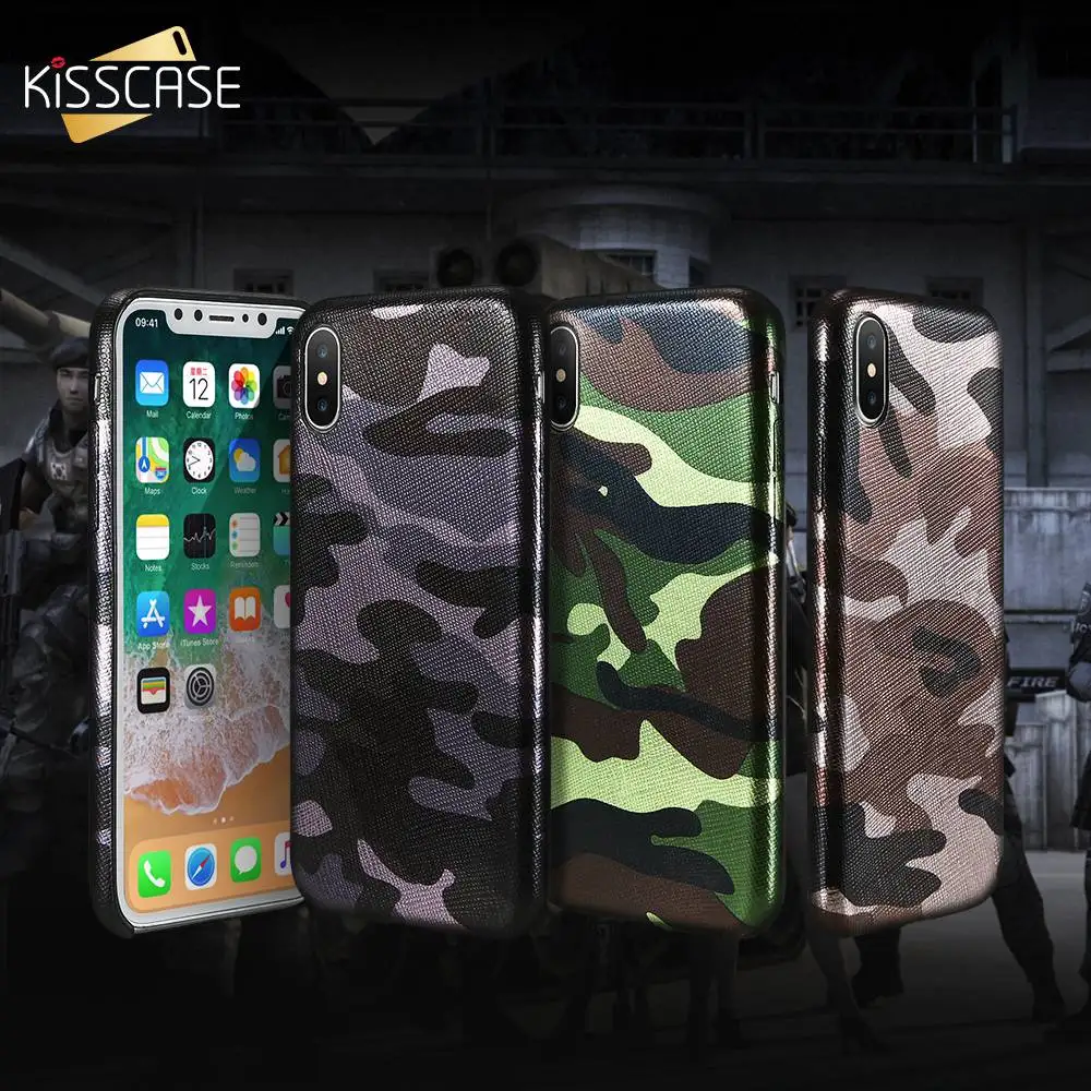 KISSCASE Camouflage Cases For iPhone X 5 5S SE 8 7 6 6S Military Fashion Phone Covers 6s Plus 10 Soft Shells |