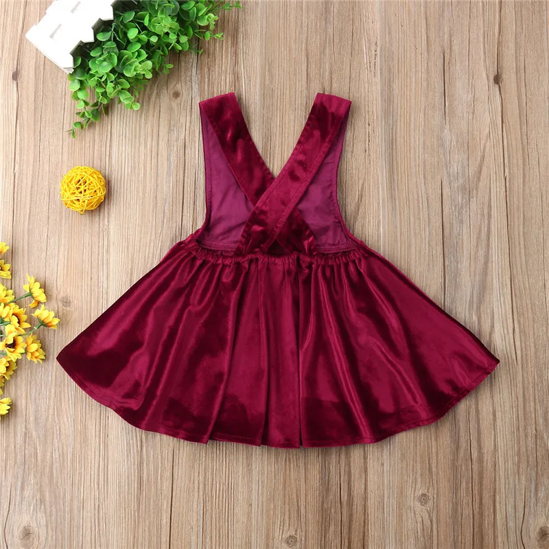 Emmababy Kids Baby Girl Velvet Dress Girls Bow Fashion Solid Dresses Sundress Clothes baby 1-6T | Детская одежда и обувь