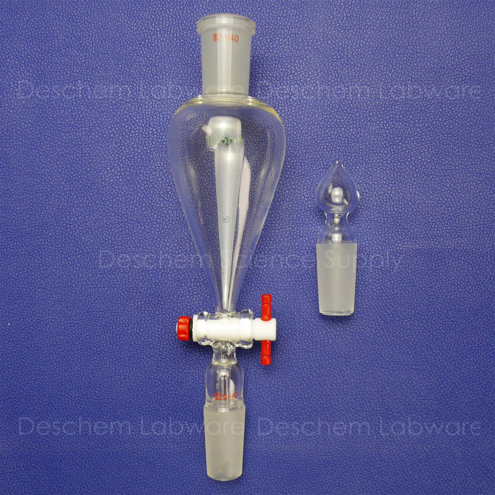 125ml 24/40 Lab Pyriform Separatory Funnel PTFE Stopcock Ground Joints | Канцтовары для офиса и дома