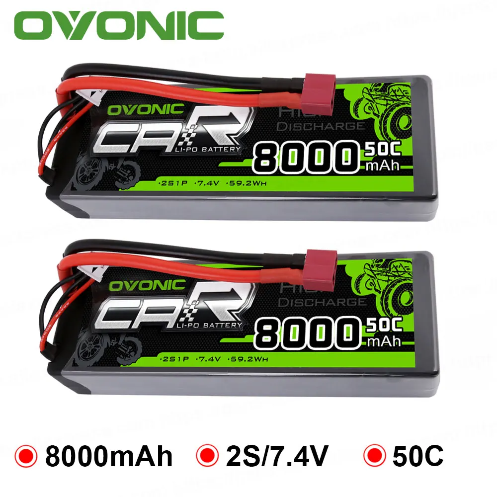 Жесткий чехол Ovonic 2S Lipo 7 4 В 50C 8000 мА · ч с разъемом Deans для радиоуправляемого