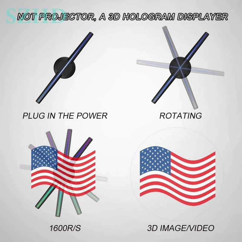 Оригинальная Заводская Поддержка оптом 42 см 3d Голограмма светодиодный рекламный