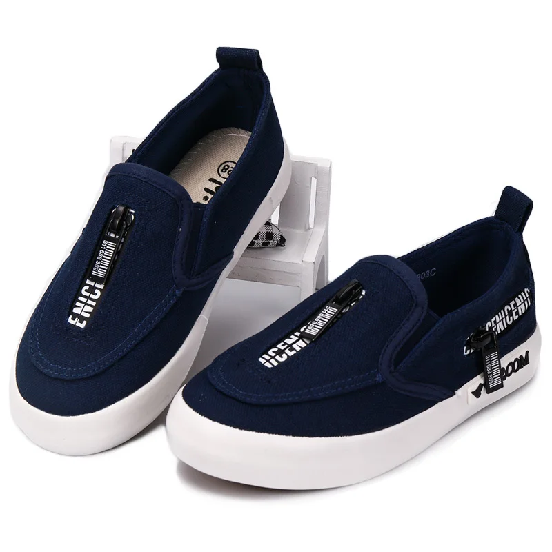 2019 Children Shoes Boys Breathable Canvas Sneakers Soft Slip on Kids Aged 4 8 Size 26 31 ML1803C|Кроссовки| |