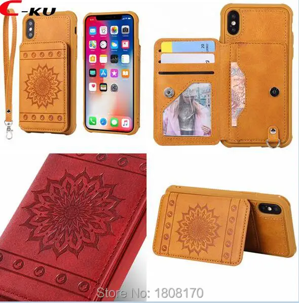 Многофункциональный кожаный чехол C Ku для Iphone XR X XS Max 8 6 7 5 5S SE Samsung Galaxy NOTE9 NOTE8 S8 S9 Plus