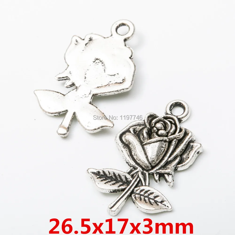 Camellia Rose 10pcs Various Zinc Alloy Silver plated Roses Charm Pendant Hollow Flower Connector DIY Jewelry Finding | Украшения и