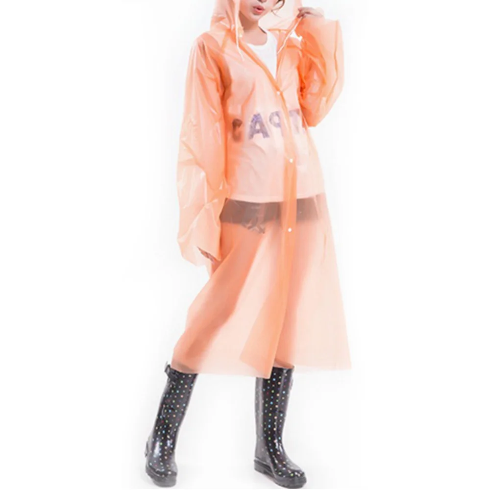 Женский прозрачный плащ с капюшоном водонепроницаемое пончо пальто длинными