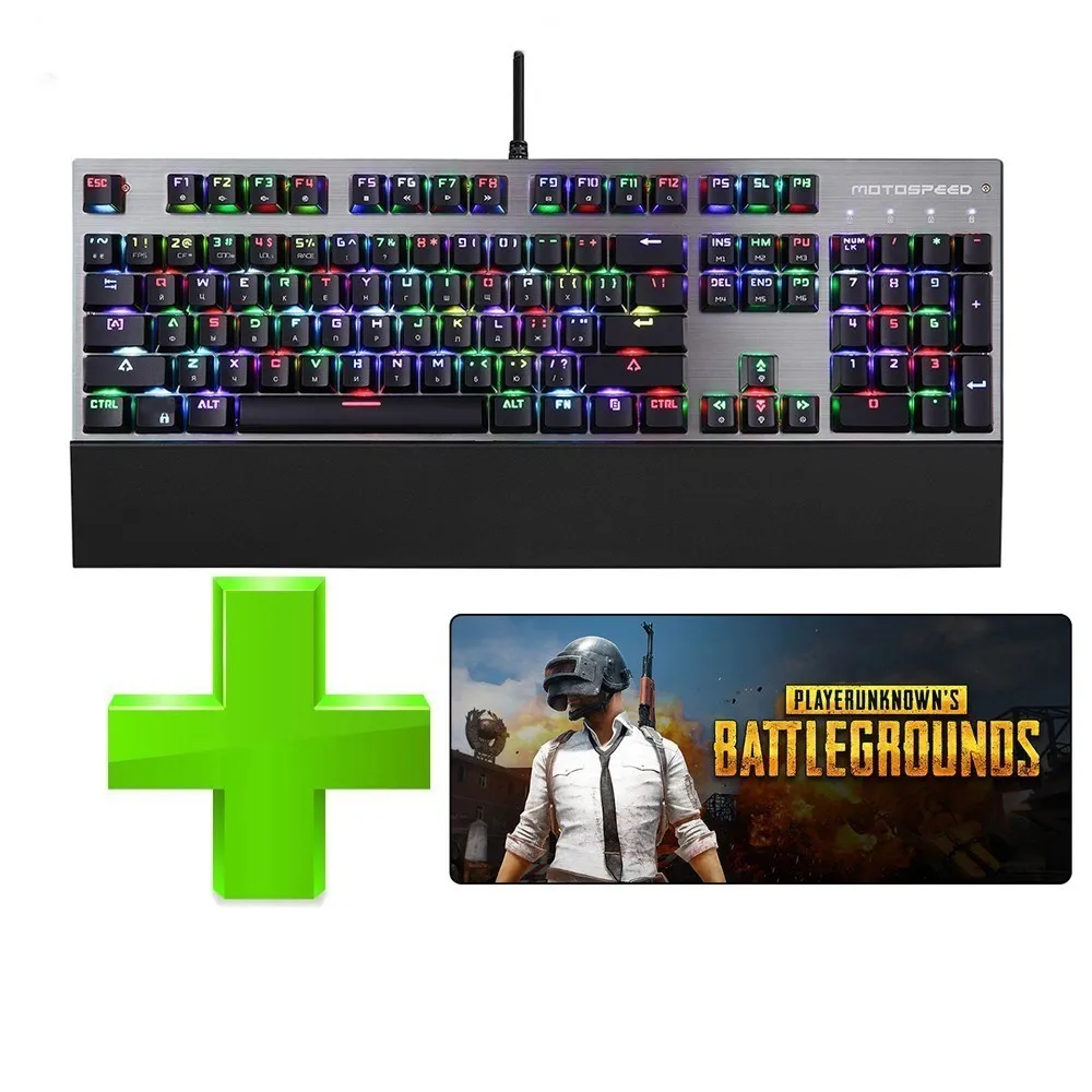 Motospeed CK108 Проводная Механическая клавиатура 104 клавиши Русский Английский RGB
