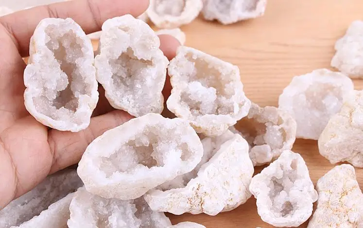1 шт. 3-4 см природный белый Агат отверстие друзовый кварц Geodes образцы минералов |