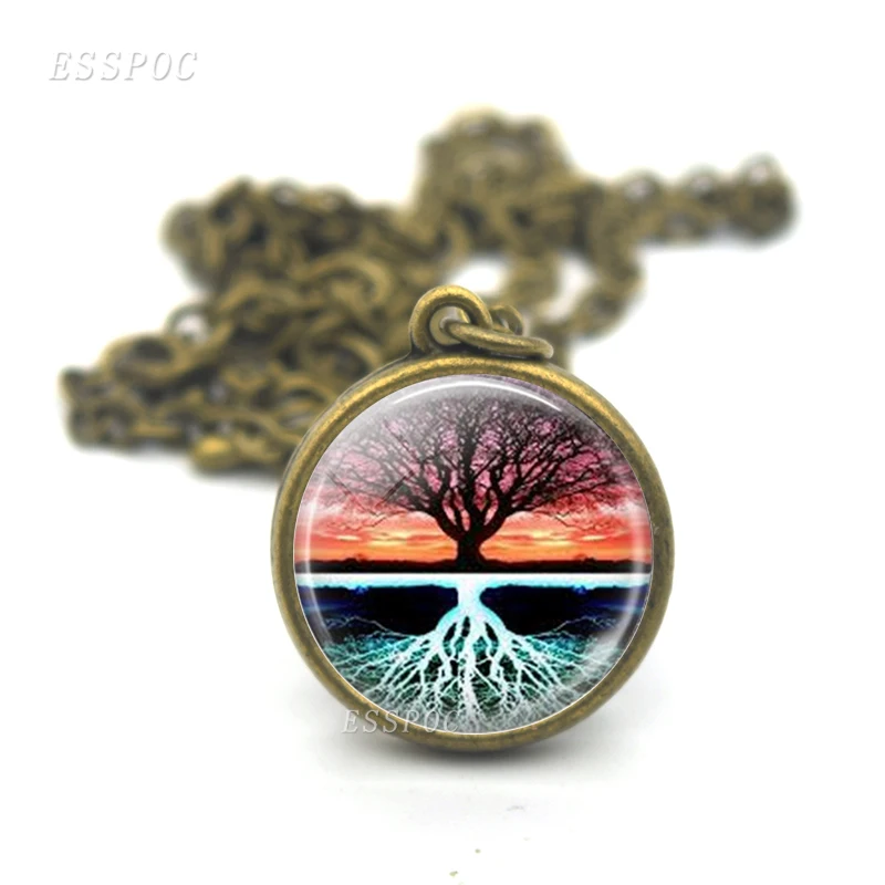 Ожерелье с шариком ручной работы Life of Tree Art стеклянный шар двойным лицом кабошон