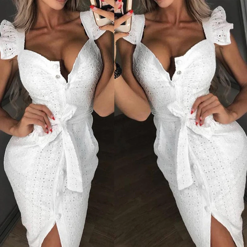 Женское платье на шнуровке облегающее однотонное вечернее элегантное пуговицах