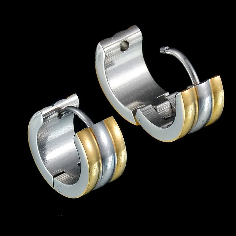 Маленькие серьги кольца из нержавеющей стали в стиле панк для женщин и мужчин