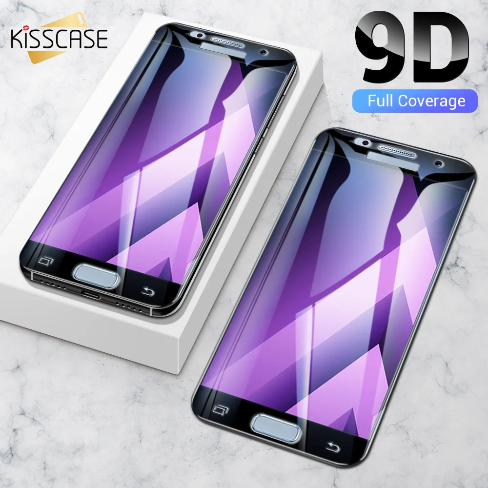 KISSCASE 9D закаленное Стекло на для samsung Galaxy A5 A7 A3 J5 J3 J7 2016 2017 A510 A520 полный Чехол Экран