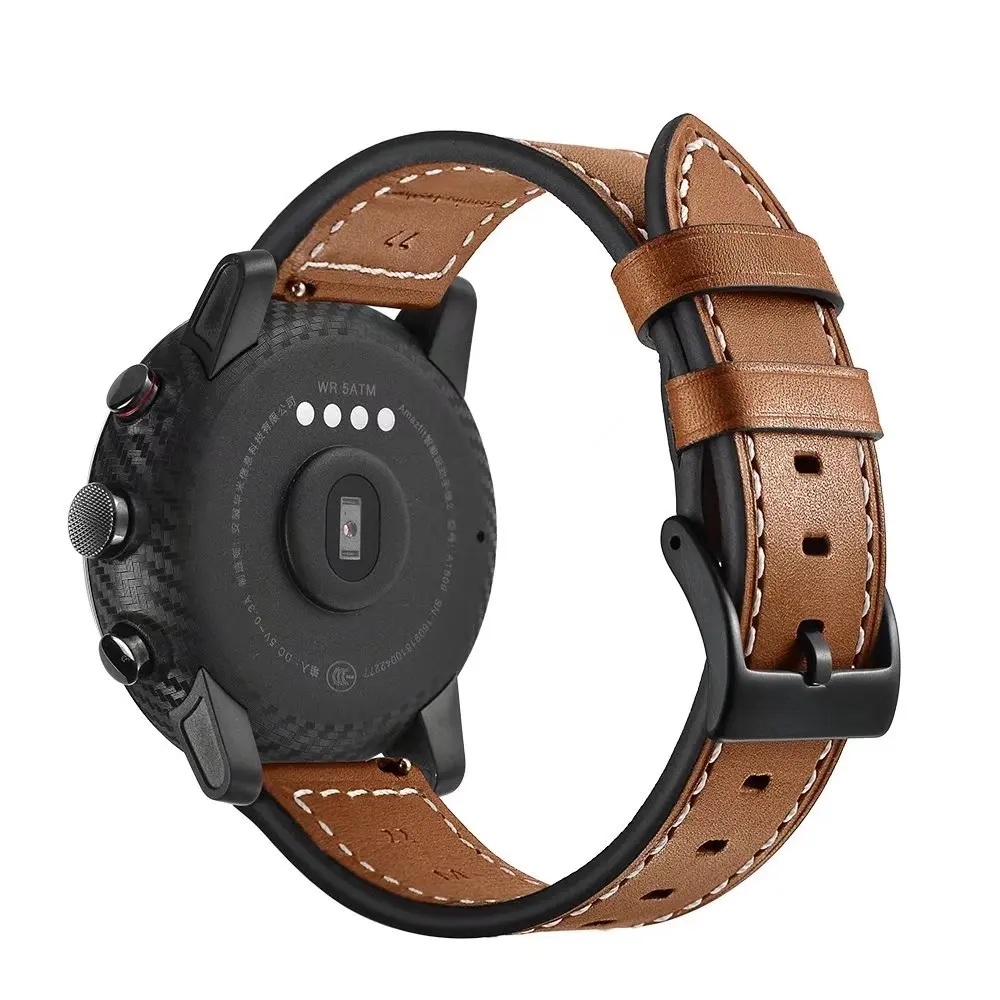Ремешок для часов Xiaomi Huami Amazfit 2 1 Stratos Pace браслет из натуральной кожи Gear S3 Huawei Watch 2pro