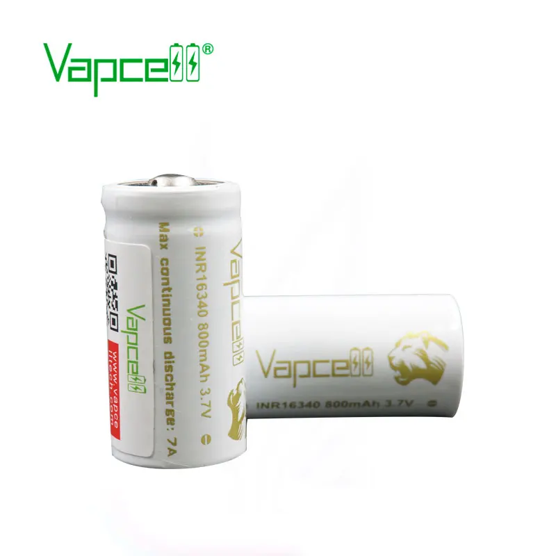 12 шт. Vapcell 16340 800 мАч 7A Высокая емкость RCR123A CDR 3 7 v литий-ионный аккумулятор для