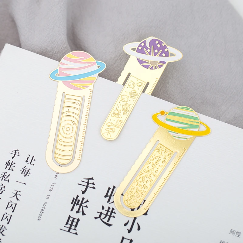 100 pcs/Lot C-elestial body bookmark Metal book mark page marker for kids Stationery Office School supplies clips