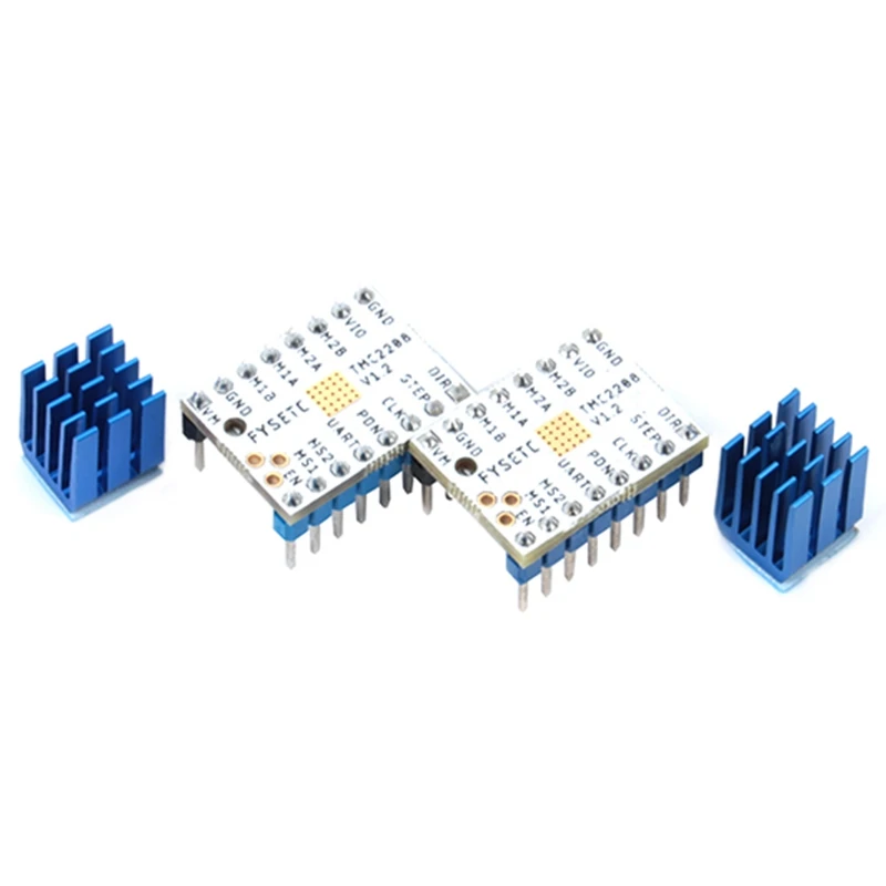Модный Супер Бесшумный модуль шагового двигателя Tmc2208 V1.2 Stepstick + радиатор для 3d
