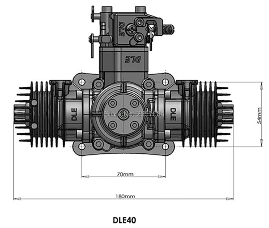 Газовый двигатель DLE40 40CC для радиоуправляемого самолета фиксированная