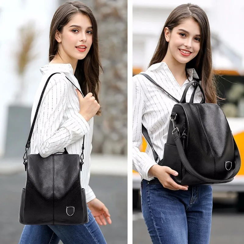 Рюкзак EASTPAK женский из натуральной коровьей кожи ранец с двумя плечами для