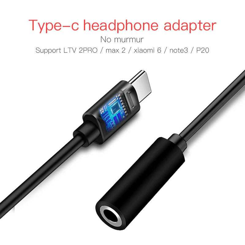 Type-C To 3.5mm Earphone Cable Adapter AUX Headphones for Huawei Mate 20 P30 Pro Xiaomi Mi 6 8 9 SE Audio | Мобильные телефоны и