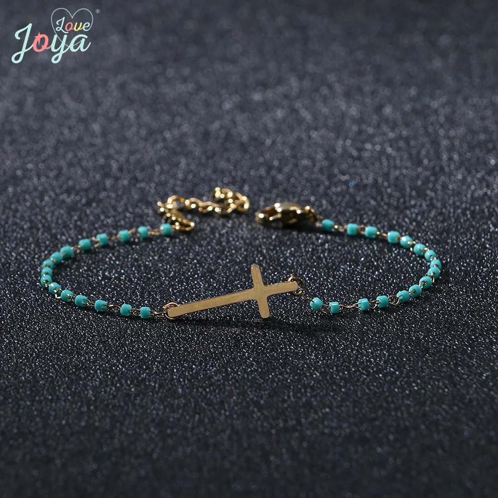 Badu золотой крест кулон браслет синий кристалл цепи Bracekets для девочек изысканные ювелирные изделия для вечерние свадебные помолвки