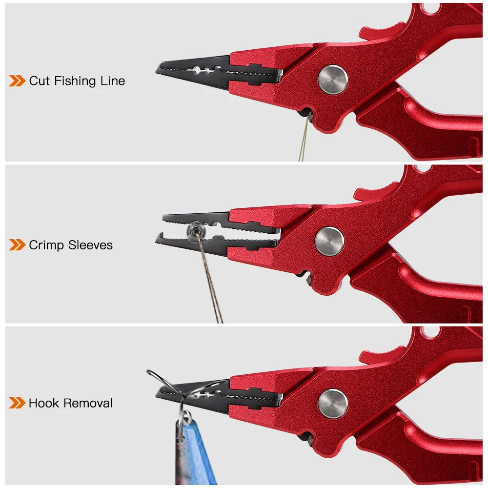 Рыболовные щипцы из алюминиевого сплава с блокировкой эластичный шнурок