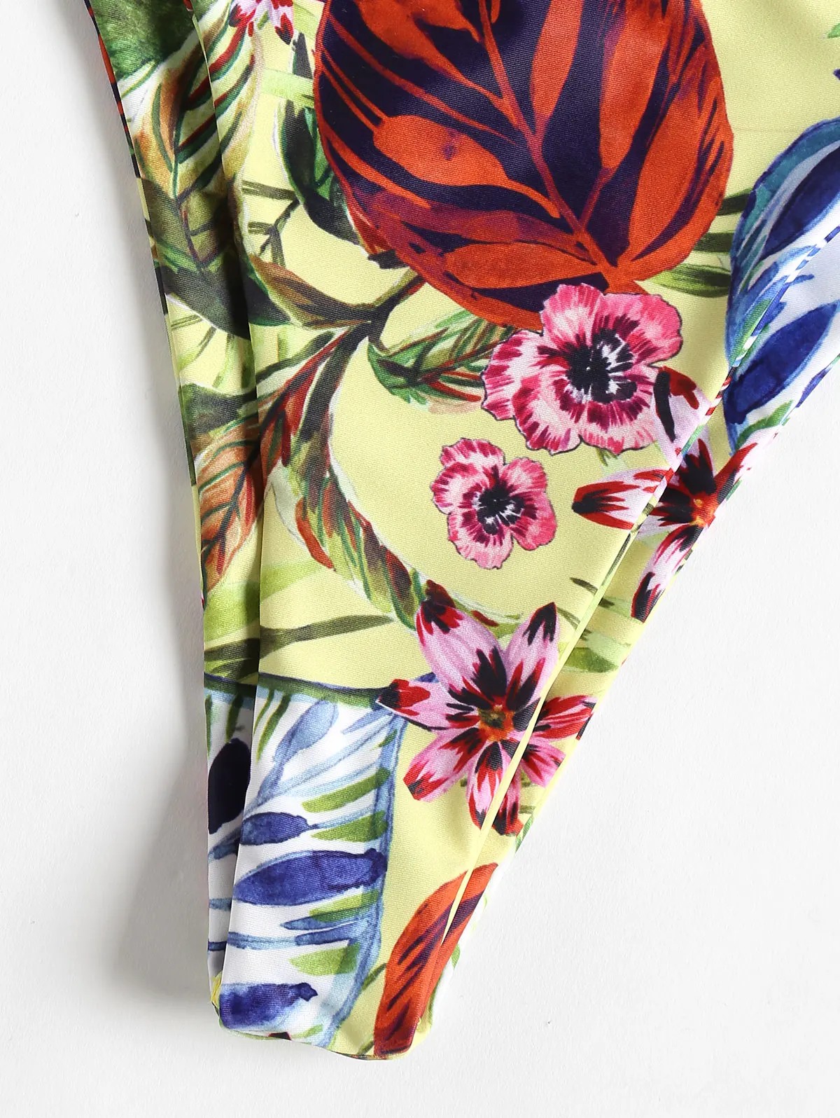 ZAFUL цветок джунглей с высоким вырезом бикини невесомый бандо принтом листьев