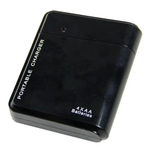 full black 4x aa battery portable emergency power charger usb for cell phone free global shipping