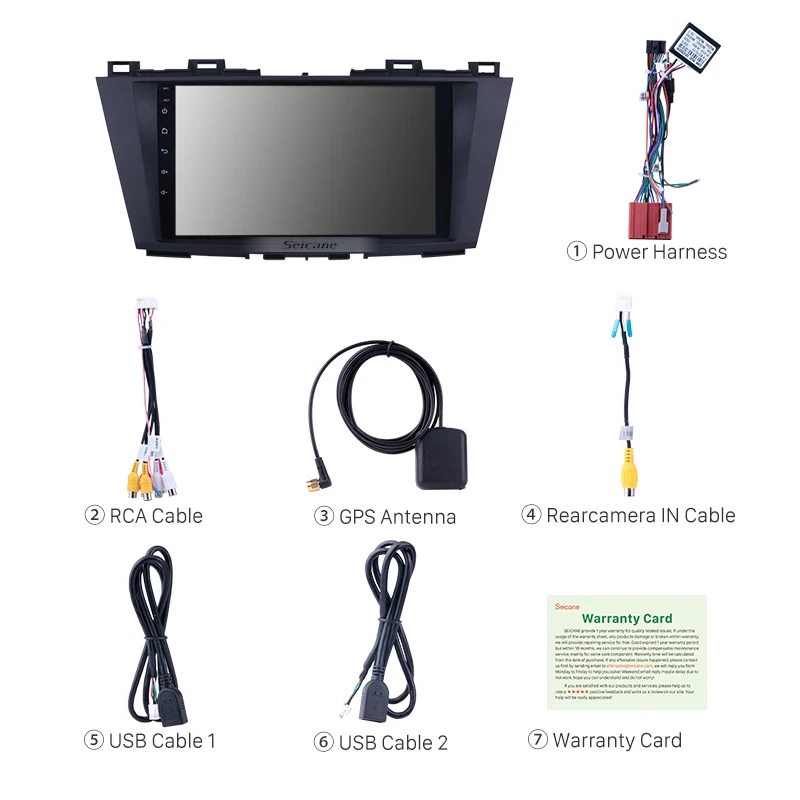 Автомагнитола Seicane мультимедийный проигрыватель с GPS для Mazda 5 2009 2010 2011 2012 Android 8 1 9
