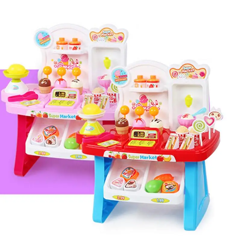 

New Kids Simulation Mini Candy Cart Ice Cream Shop Supermarket Children's Toys Playing Home Baby Toys Small Carts Toy