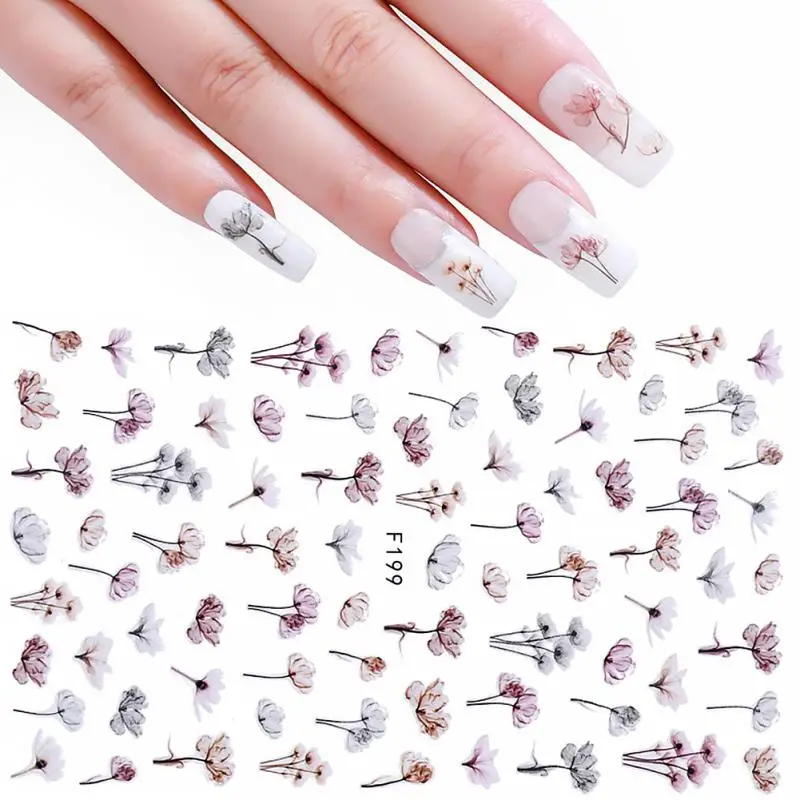 7 видов стилей наклейки для ногтей с полным покрытием 3D геометрический