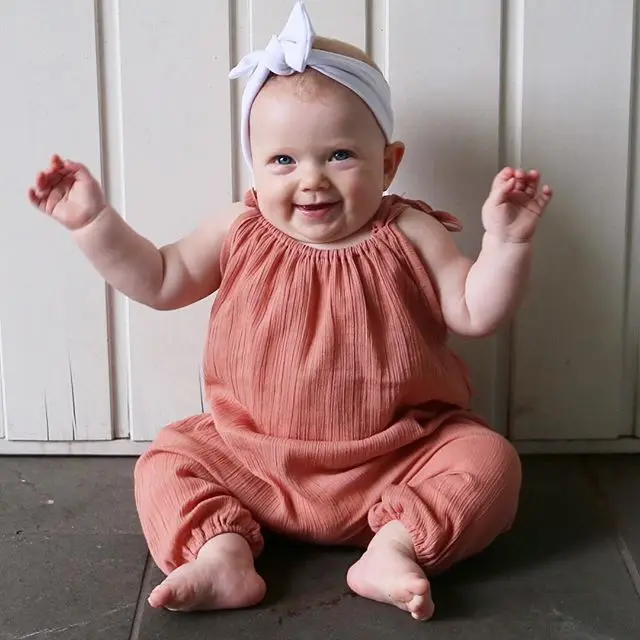 Emmababy/Одежда для новорожденных девочек Однотонные свободные комбинезон без