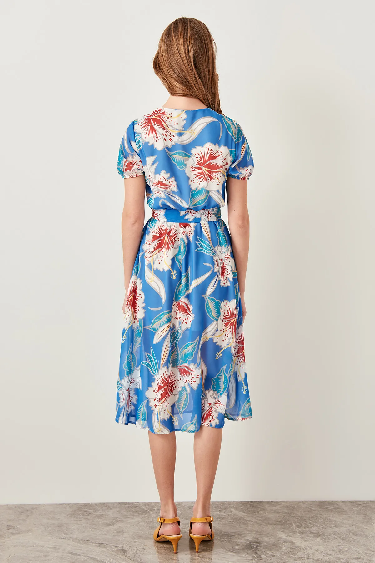 Платье Trendyol с синим рисунком TWOSS19XO0081|Женские платья| |