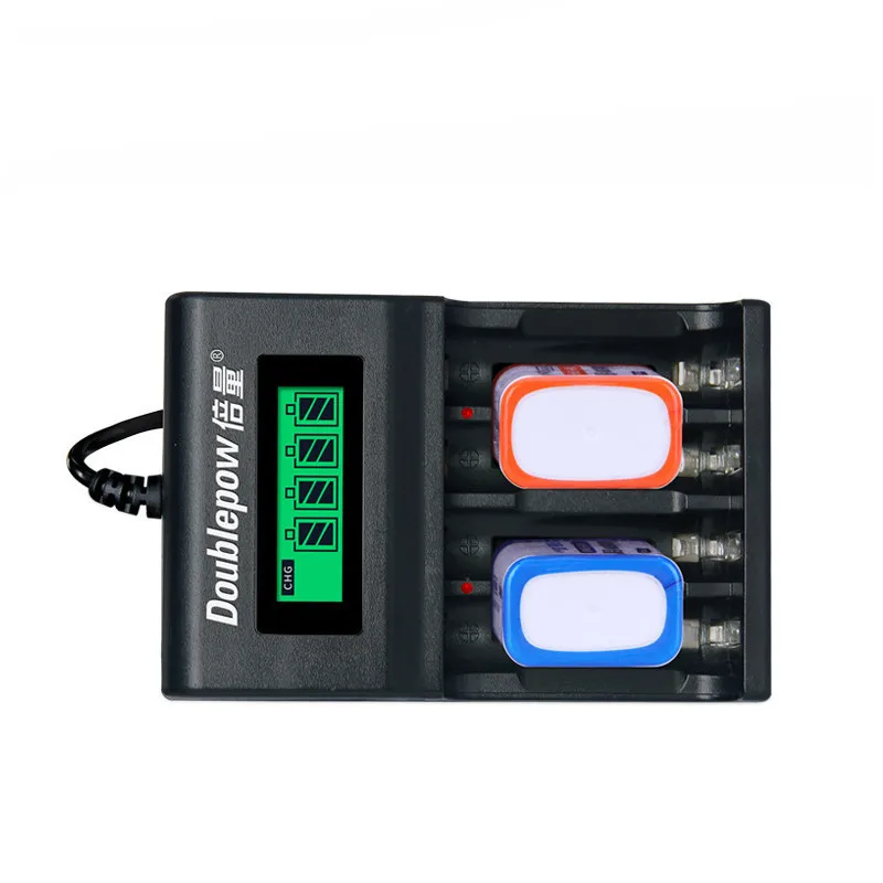 4 слота 9v зарядное устройство LCD Смарт быстрое для Aa Aaa (6f22) NiMH/NiCd аккумуляторная