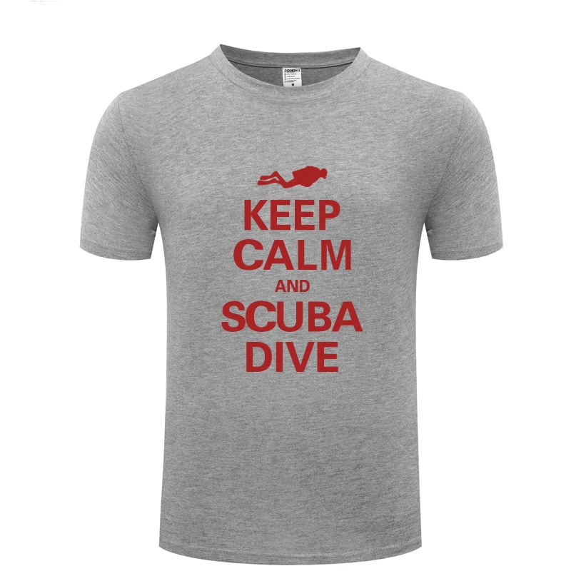 Креативная Подарочная Мужская Футболка Keep Calm and Dive для дайвинга новинка 2018