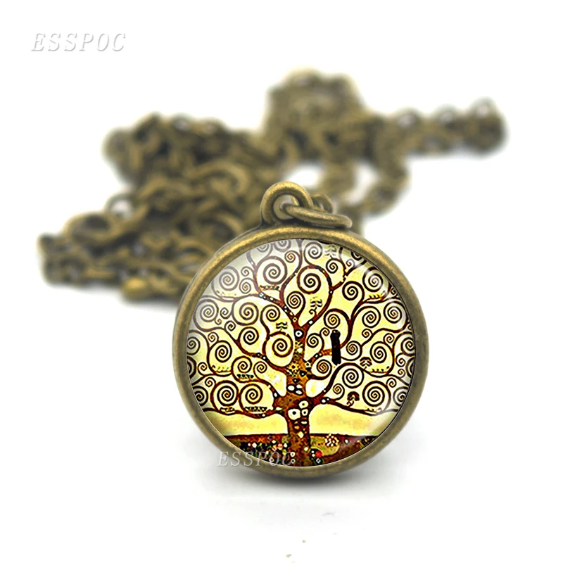 Ожерелье с шариком ручной работы Life of Tree Art стеклянный шар двойным лицом кабошон