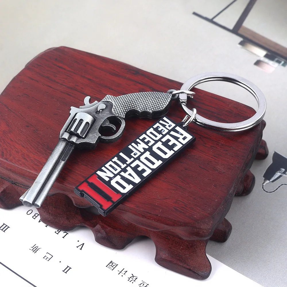New Hot Sale Game Red Dead Redemption 2 Cosplay Keychain Letter Signage Pistol Alloy Pendant Souvenir Llaveros | Тематическая