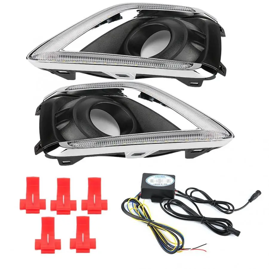 1 пара автомобильный дневный ходовой светильник сигнал поворота 2 цвета