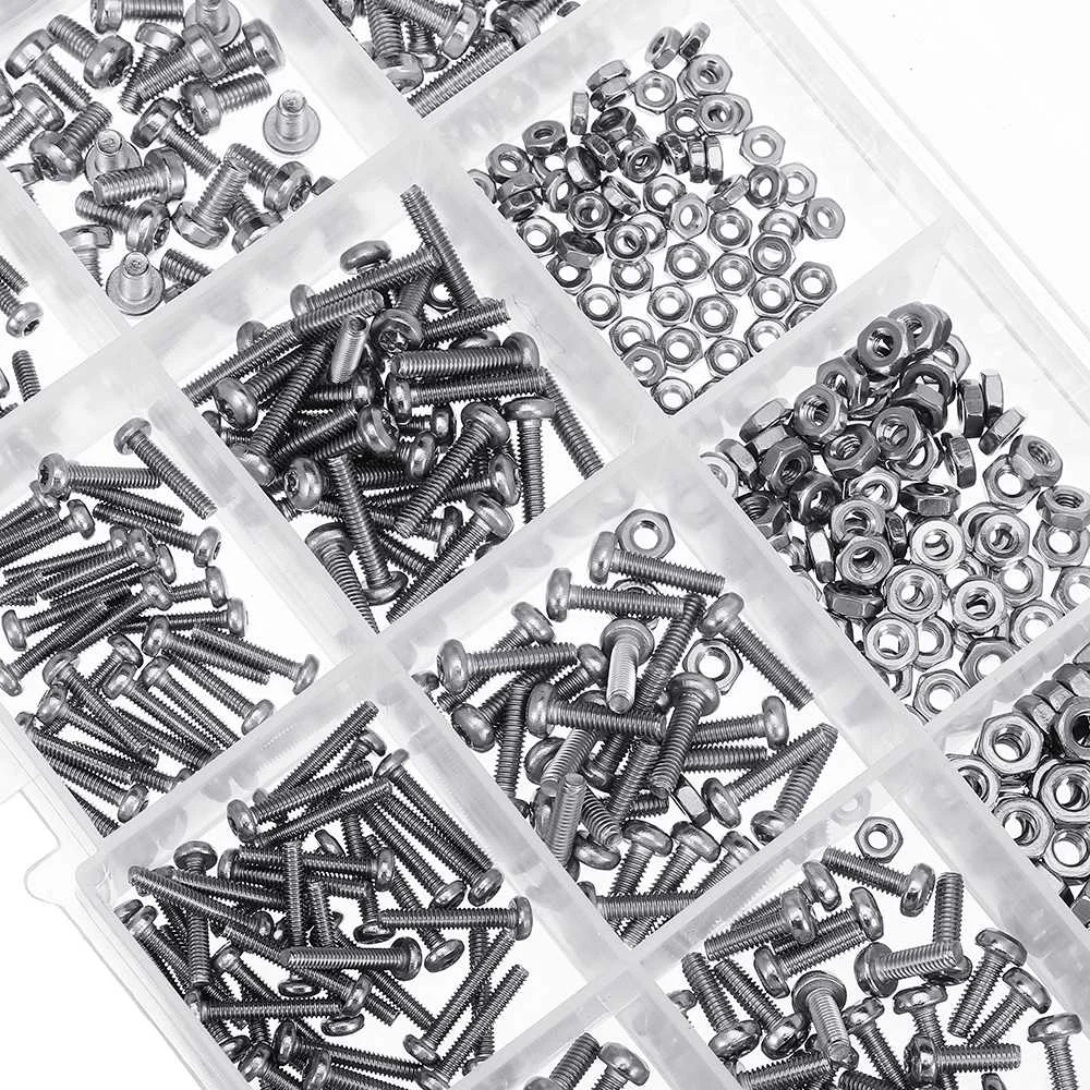 480 шт. M2 M2.5 M3 Torx винт из нержавеющей стали 304 болт гайка ассортимент винтов для