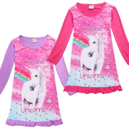 4-10T Unicorn Children Kids Girl Dress Princess Party Clothes Long Sleeve | Детская одежда и обувь
