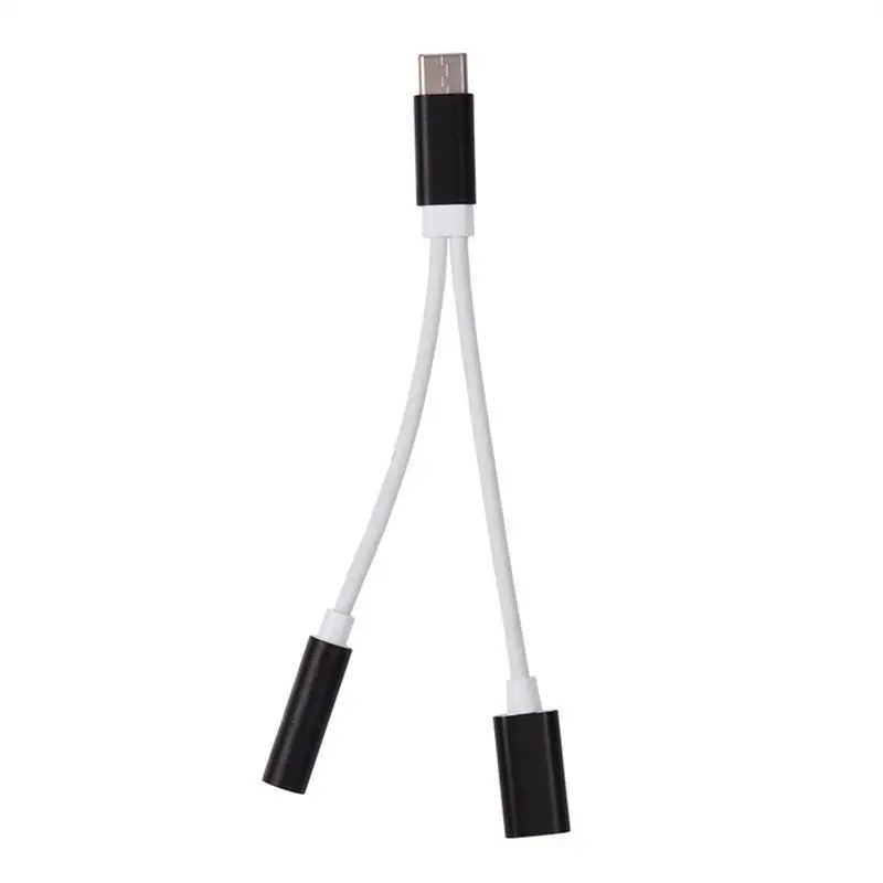 USB-C Adapter Durable Type-C Audio Charge 2-in-1 Converting Into 3.5 Earphone Cable Rose Gold Silver Black | Электроника