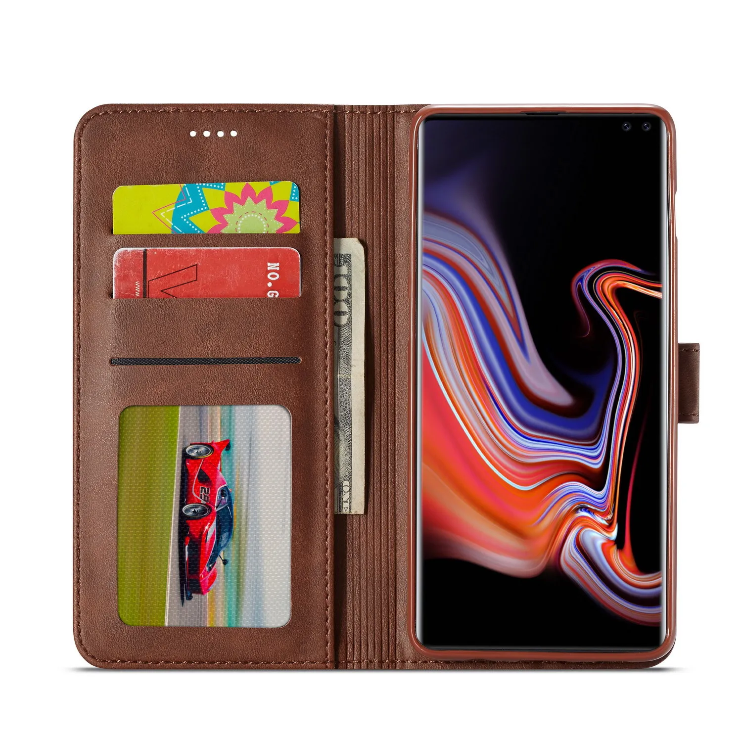 Винтажный кожаный чехол-книжка с бумажником для samsung Galaxy S10 Plus S10e S8 S9 Note 8 9, простая кожаная задняя крышка для телефона в подарок