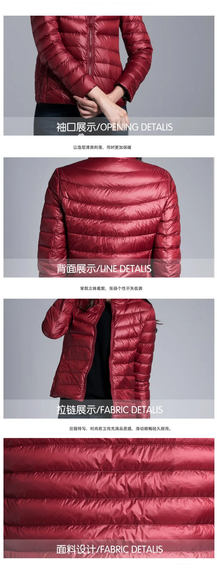 Women's Down Cotton Jacket  Winter New Double-sided Short Slim Thin Two-faced Stand-up Collar Down Cotton